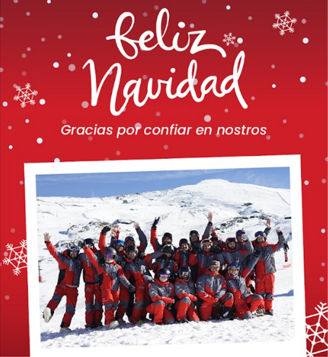 Grupal Navidad Niños Snowboard